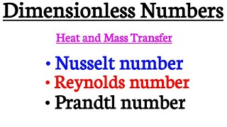 nusselt number reynolds number and prandtl number dimensionless numbers in heat transfer [upl. by Zimmerman]