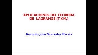 Aplicaciones del Teorema de Lagrange TVM [upl. by Goodson]