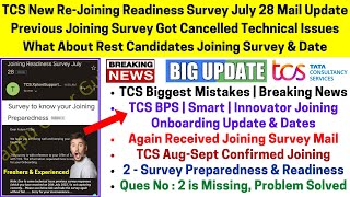 TCS New Joining Survey Mail How to Fill Preparedness amp Readiness Survey Freshers Experienced Joining [upl. by Nnaeirelav]