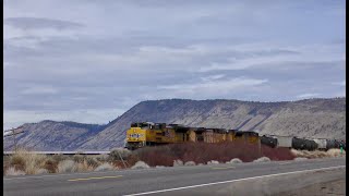 UNION PACIFIC manifest rolls towards Klamath Falls through Algoma OR [upl. by Arriec]