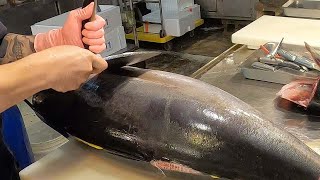 YELLOWFIN TUNA FISH CUTTING SKILLS鮪魚切割技巧  Taiwanese Street Food [upl. by Genvieve]