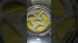 Potato steam in rice cookershortsviralasmr [upl. by Anaya]