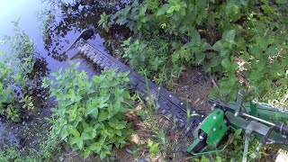 Pond Bank Mowing with Kioti CK3510se and Frontier SB3107 Sickle Bar Mower [upl. by Akieluz]