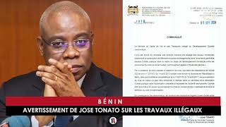 BÉNIN  AVERTISSEMENT DE JOSÉ TONATO SUR LES TRAVAUX ILLÉGAUX [upl. by Norvil]