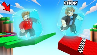 ROBLOX CHOP AND FROSTY COMPLETE THE ICE OBBY CHALLENGE [upl. by Bihas]