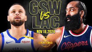 Golden State Warriors vs Los Angeles Clippers Full Game Highlights  Nov 18 2024  FreeDawkins [upl. by Nahsrad714]