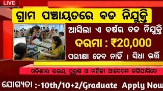 Odisha Panchayat Level Job Vacancy 2023  Odisha Government jobs  Jobs in Odisha [upl. by Aehtrod]