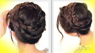 ★ SUMMER HAIRSTYLES  CUTE CROWN BRAID TUTORIAL  UPDO HAIRSTYLE [upl. by Ramed]