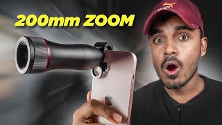 Crazy 200mm Zoom Lens for Mobile Camera 😲 200mm Super Zoom Lens for Smartphone [upl. by Britteny]