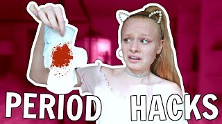 PERIOD HACKS EVERY GIRL SHOULD KNOW 😱 omg [upl. by Bouzoun]