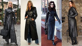 Stylish Most Demanding Leather Long Coat Womens leatherfashion fashionableu [upl. by Xenia]