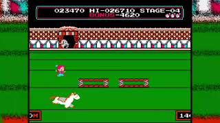 🕹 Circus Charlie Stage 04  Classic NES Konami Gameplay  Retro Circus Adventure [upl. by Llerrad]