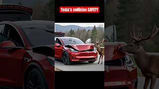 Tesla SAFETY  DEER COLLISION tesla safety teslasafety collision engineering automobile cars [upl. by Bille]