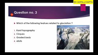 Geomorphology mcqs 15 [upl. by Neirbo826]