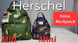 Herschel Nova Backpacks DETAILED Review Nova Mid amp Nova Mini 10 Year quotBirds of Herschelquot lim ed [upl. by Eittak]