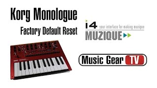 Korg Monologue Factory Default Reset [upl. by Treblihp]