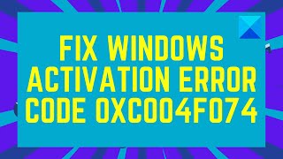 How To Fix Error Code 0xC004F074  Windows 10 Pro Activation Error [upl. by Yla]