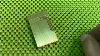 St Dupont lighter gold brushed L2 SOUND 🛎️ [upl. by Harras]