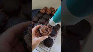 Frosting chocolate crazy cake cupcakes with chocolate condensed milk buttercream [upl. by Courtenay237]