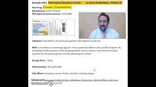 Evoxac Cevimeline for xerostomia in patients with Sjogrens syndrome [upl. by Erminie]