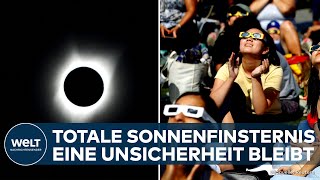 TOTALE SONNENFINSTERNIS Partystimmung Naturspektakel sorgt für ausgebuchte Hotels in Nordamerika [upl. by Maidel]