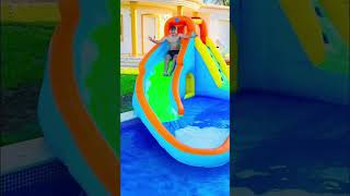 J’installe un toboggan géant dans ma piscine  🤩 2 [upl. by Ruosnam130]