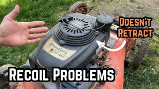 WeakBroken Starter Recoil Removal Fix amp Install  Honda GCV160  Husqvarna HU 700F [upl. by Poucher890]