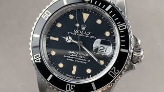 Rolex Submariner Date 16800 Vintage Rolex Watch Review [upl. by Bodi]