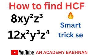 how to find HCF  hcf kaise nikale  part 01 by AN ACADEMY BABHNAN [upl. by Healy]