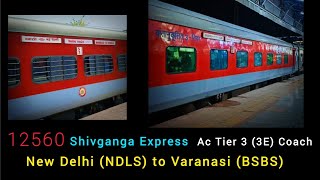 12560Shivganga Express M1 Coach 3E  AC TearIII Coach  Interior LookSeat Size info🟣⚪ trains [upl. by Parshall]