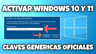 LISTA DE CLAVES GENERICAS OFICIALES PARA ACTIVAR WINDOWS 10 Y 11 GRATIS DE FORMA LEGAL EN 2024 [upl. by Quillon]