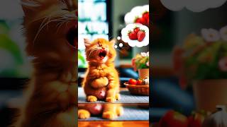 Kitten Eats Bad Strawberries 🍓🤢… But Grandma Saves the Day ❤️🐾 cat cattales catfunny [upl. by Araeic]