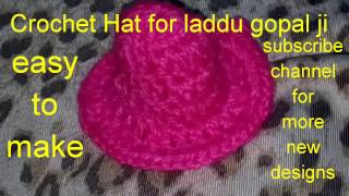 How to makeCrochetHatforladdu gopal jiin HindiquotHare Krishna jiquot [upl. by Ahsit]