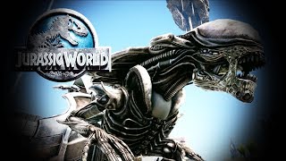 UN ALIEN MAS GRANDE JUGANDO CON ADN DE DINOSAURIO ALIEN JURASSIC WORLD 2 ARK [upl. by Mokas]