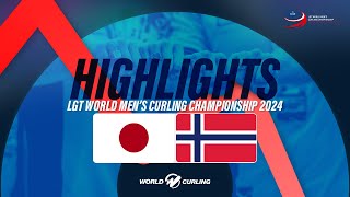 Japan v Norway  LGT World Mens Curling Championship 2024  Highlights [upl. by Rois]