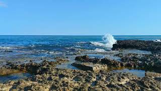 CloseUp of Gentle Waves Splashing Against Rocks  Feel the Sea Waves Touch [upl. by Nnylsia868]