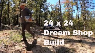 28 Day Shop Build Challenge 24x24 Post and Beam Off Grid Homesteading Channel [upl. by Nauwtna]