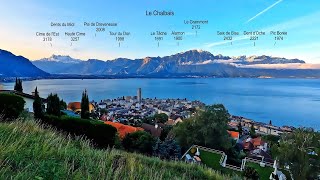 Panorama vom Genfersee und Le Chablais  vom Parkplatz Le Pertit A9 ob Montreux  Region Genfersee [upl. by Htiel614]