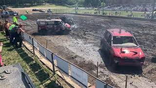 Kendall County Fair Demolition Derby 2019 Mini Vans [upl. by Hedwiga]