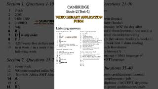 C2 T1 VIDEO LIBRARY APPLICATION FORM IELTS Listening answer  SUMPUN IELTS PHAGWARA [upl. by Estas]