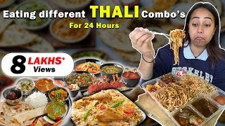 Eating different THALI Food for 24 Hours  Food Challenge🍱 [upl. by Dnivra]