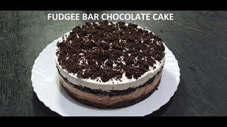 NO BAKE  FUDGEE BAR CHOCOLATE CAKE VLOG08 4 INGREDIENTS Nhaj kitchen [upl. by Emerej204]