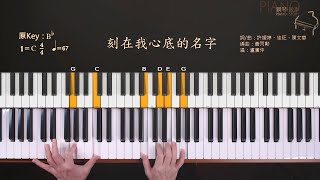 如何簡單彈唱【刻在我心底的名字】 鋼琴彈唱教學  張春慧奶茶 [upl. by Joses]