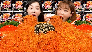 불닭볶음면 20개🔥 챌린지 먹방 ft만리 20 Cups Of Noodles Challenge SPICY Fire ramen Seafood Mukbang ASMR Ssoyoung [upl. by Fairley128]