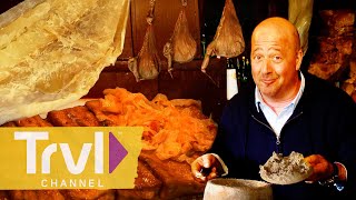 Andrew’s STINKIEST Feasts  Bizarre Foods with Andrew Zimmern  Travel Channel [upl. by Aleron]