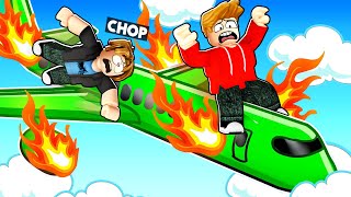 ROBLOX CHOP AND FROSTY PLAY AIRPLANE ESCAPE STORY [upl. by Anital]