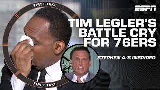 🤣 Stephen A emotional after Tim Leglers MOTIVATIONAL speech for Knicks76ers  First Take [upl. by Cameron690]