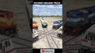 Five Trains at Forked Railroad  Cross Each Other at Diamond Crossing  Train Simulator 2024 [upl. by Koloski804]