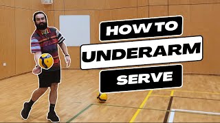 How to Underarm Serve  Your First Volleyball Serve volleyball [upl. by Rizzi377]