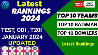 ICC Rankings 2024  Latest Icc Test  Odi amp T20 rankings [upl. by Ihteerp77]